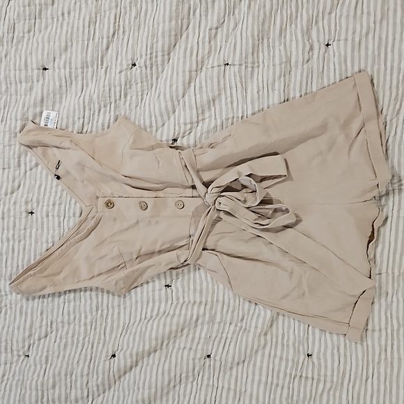 Tan Shorts Romper - Picture 1 of 3